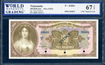 Venezuela Pick S183 Specimen 100 Bolivares 1933, WBG UNC Superb Gem 67 TOP