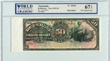 Venezuela Pick S312s Specimen 50 Bolivares 19xx (1935-39), WBG 67 TOP Uncirculated Superb Gem