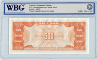 South Viet Nam Pick 10s2 Specimen 500 Dong No Date (1955), WBG 67 TOP Uncirculated Superb Gem