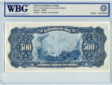 Brazil Pick 108 Specimen 500 Mil Reis 1926, WBG Uncirculated Gem  65 TOP