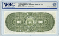 El Salvador Pick S180 Specimen VARIETY 100 Pesos 1918, WBG Uncirculated Choice 63 TOP