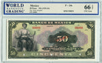 Mexico Pick 24s, MPM 4618 Specimen 50 Pesos No Date (1925-34), WBG 66 TOP Uncirculated Gem
