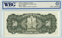 Mexico Pick 24 Specimen 50 Pesos 1925-34, WBG Uncirculated Gem 66 TOP