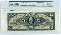 Costa Rica Pick 133 Specimen 25 Colones 1897, PMG 64 EPQ Choice Uncirculated