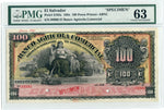 El Salvador Pick S105 Specimen 100 Pesos 1890s, PMG Choice Uncirculated 63