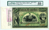 Puerto Rico Pick 31 Specimen 200 Pesos, Series D, 1895-97, PMG About Uncirculated 55 EPQ