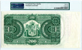 Puerto Rico Pick 31 Specimen 200 Pesos, Series D, 1895-97, PMG About Uncirculated 55 EPQ
