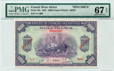 French West Africa Pick 32 Specimen 1,000 Francs 1942, PMG 67 Superb Gem Uncirculated EPQ