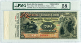 Brazil Pick S649 Specimen 200 Mil Reis 1890, PMG Choice About Uncirculated 58
