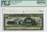 Mexico Pick S427 Specimen Tabasco 50 Pesos 1901, PCGS Choice About New 58 PPQ