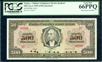 Turkey Pick 145 Specimen 500 Lira 1930 (1946), PCGS Gem New 66 PPQ