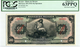 Mexico Pick 26 Specimen 500 Pesos 1925-34, PCGS Choice New 63 PPQ