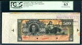 Venezuela Pick S274 Specimen 500 Bolivares 1897, PCGS Choice New 63
