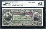 Costa Rica Pick 121 Specimen 10 Pesos 1884-85, PMG Choice Uncirculated 63