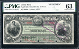 Costa Rica Pick 121 Specimen 10 Pesos 1884-85, PMG Choice Uncirculated 63