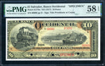 El Salvador Pick S177b Specimen 10 Pesos 1917, PMG Choice About Uncirculated 58 EPQ