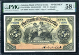 Jamaica Pick S132b Specimen 5 Pounds 1920, PMG Choice About Uncirculated 58 EPQ