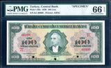 Turkey Pick 149 Specimen 100 Lira 1930 (1947), PMG Gem Uncirculated 66 EPQ