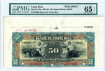 Costa Rica Specimen 50 Colones 1905-08, Series B, Pick S176s3, PMG 65 EPQ