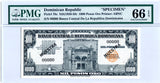 Dominican Republic Pick 78 Muestra 1,000 Pesos 1956-58, PMG Gem Uncirculated 66 EPQ
