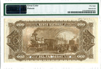 Paraguay Pick S152 (MP#MS.138) Specimen 200 Pesos 1886, PMG Choice About Uncirculated 58