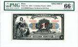 Peru Pick 53 Specimen 1 Libra 1926, PMG Gem Uncirculated 66 EPQ