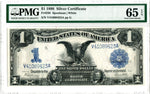 USA Fr#236 Silver Certificate 1899 $1 Black Eagle, PMG Gem Uncirculated 65 EPQ, Serial V41089423A